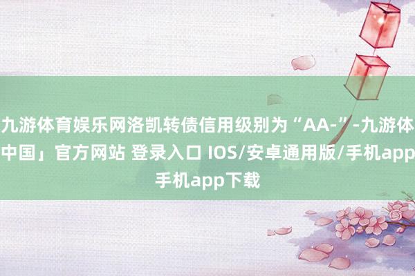 九游体育娱乐网洛凯转债信用级别为“AA-”-九游体育「中国」官方网站 登录入口 IOS/安卓通用版/手机app下载